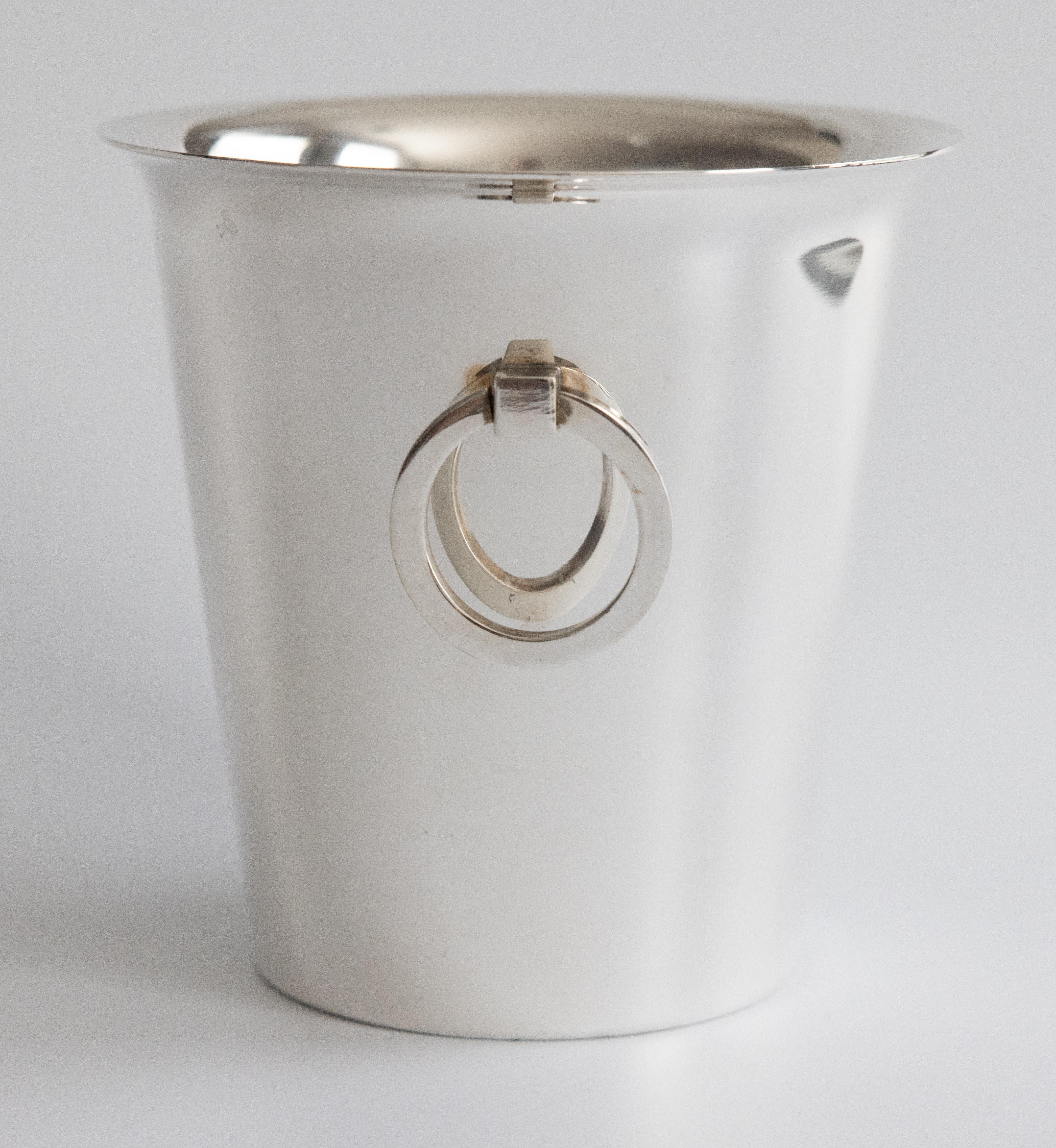 Mid Century Saint Medard French Silver Plate Champagne Bucket & Ice Bucket For Sale 6
