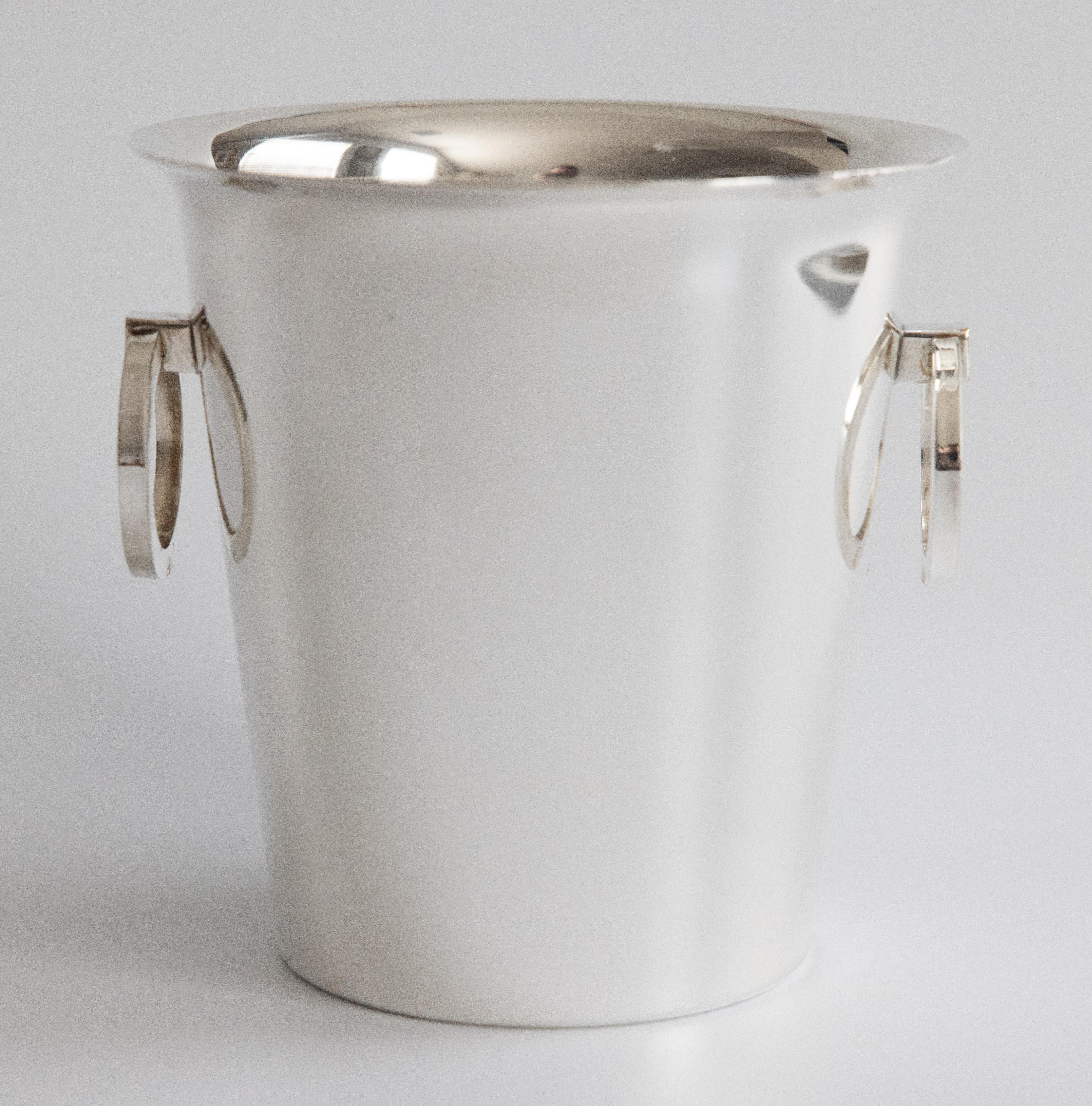 Mid Century Saint Medard French Silver Plate Champagne Bucket & Ice Bucket For Sale 7