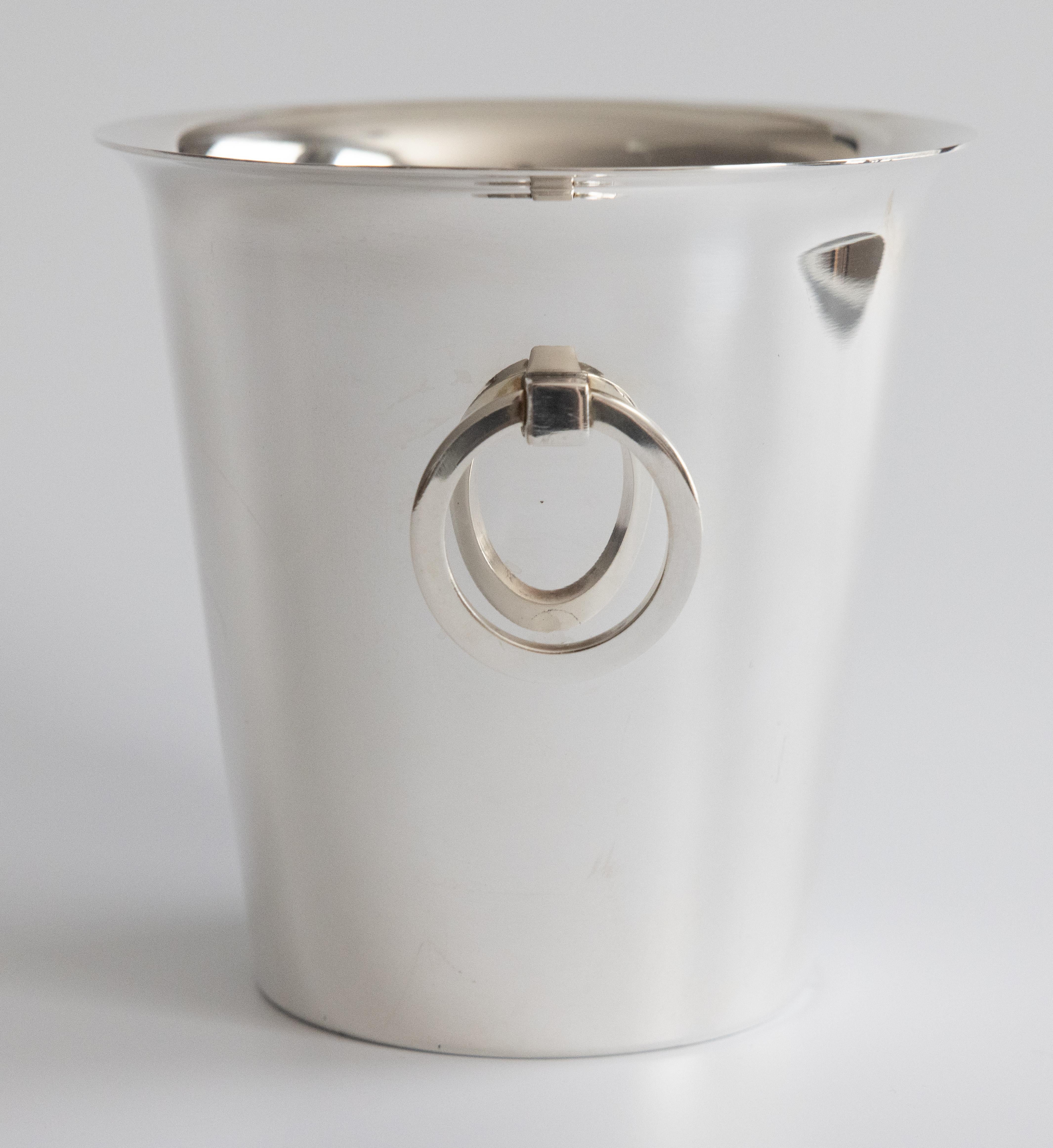 Mid Century Saint Medard French Silver Plate Champagne Bucket & Ice Bucket For Sale 8