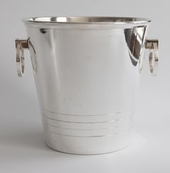 Seau à champagne et seau à glace en métal argenté de Saint Médard (milieu du siècle)