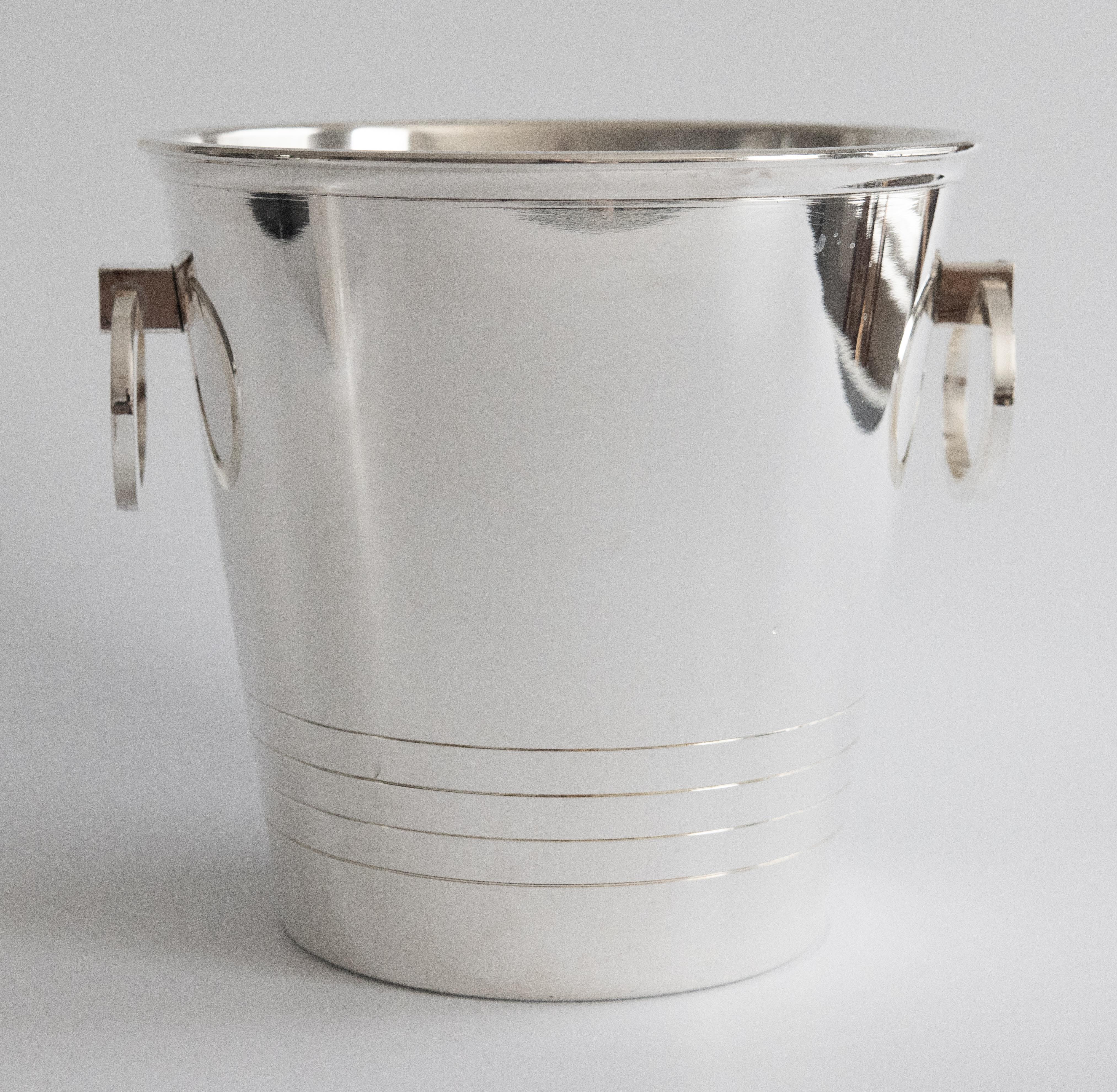 20th Century Mid Century Saint Medard French Silver Plate Champagne Bucket & Ice Bucket For Sale