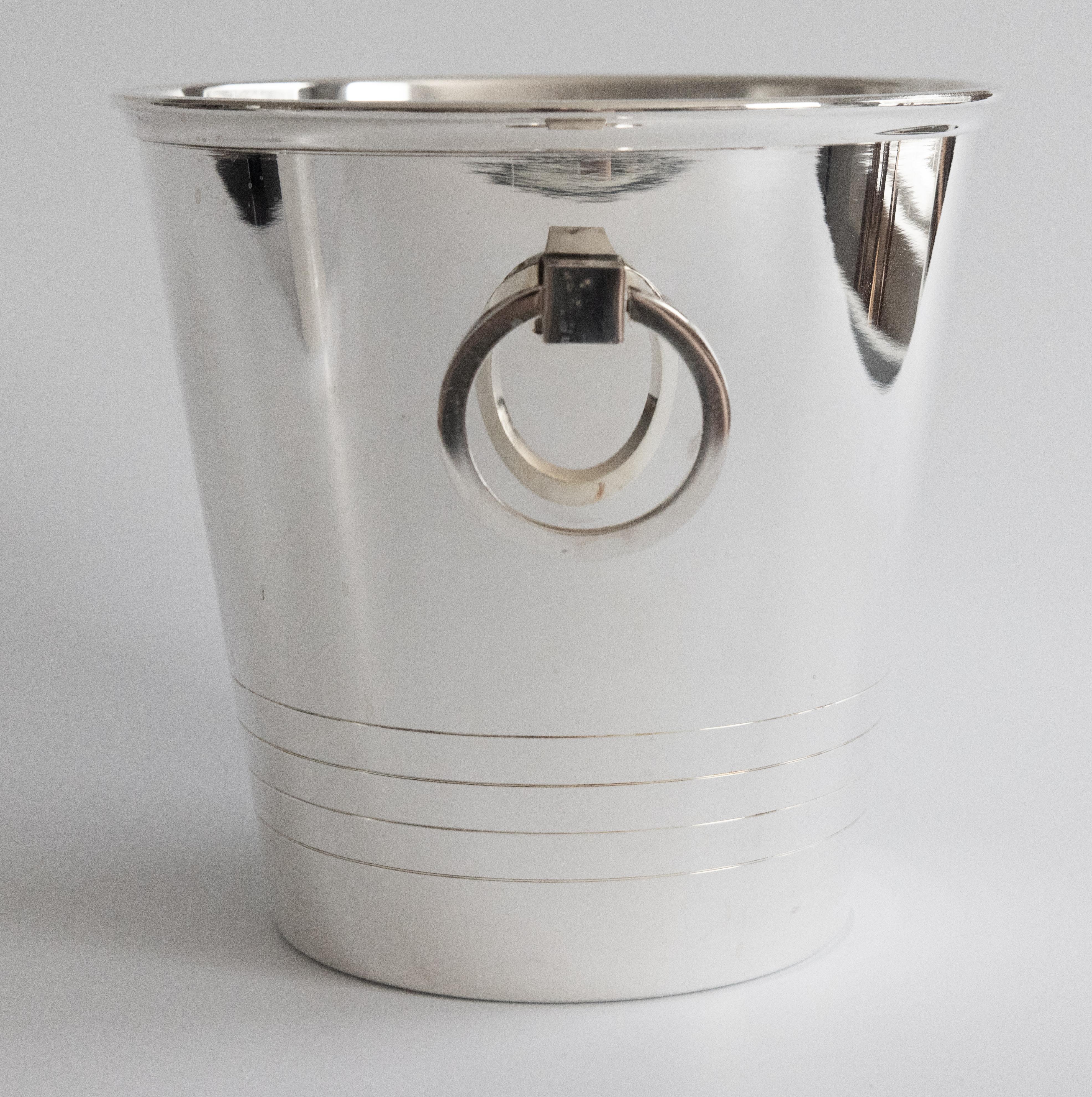 Mid Century Saint Medard French Silver Plate Champagne Bucket & Ice Bucket For Sale 1