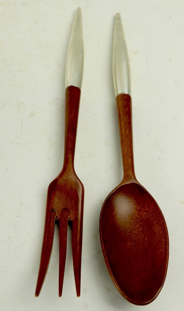 20th Century Mid Century Salad Set by Richard Hudson for Revere Silversmiths