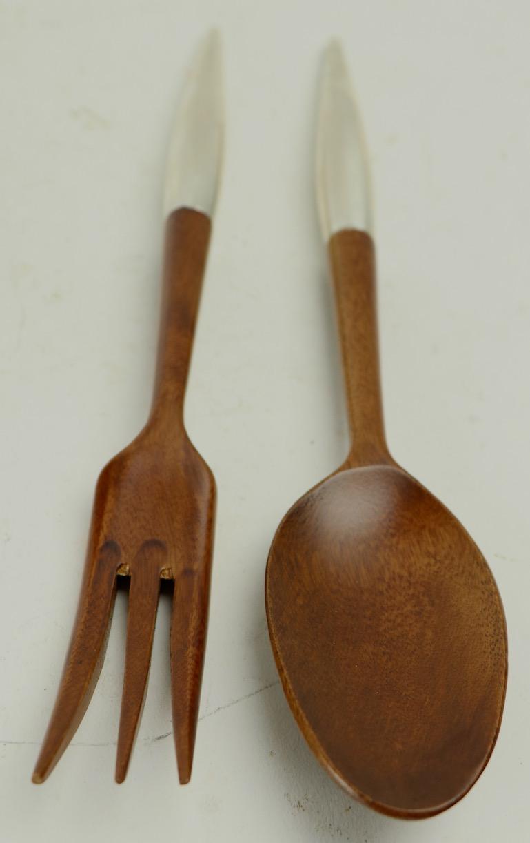 Sterling Silver Mid Century Salad Set by Richard Hudson for Revere Silversmiths