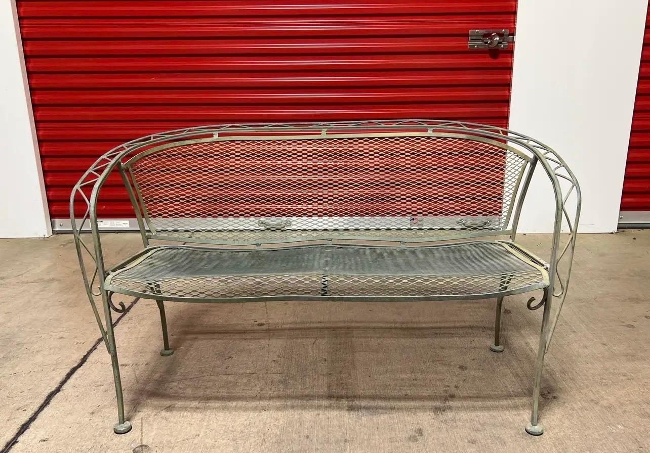 Mid-Century Modern Mid Century Salterini Iron Zig Zag Settee, Attributed
