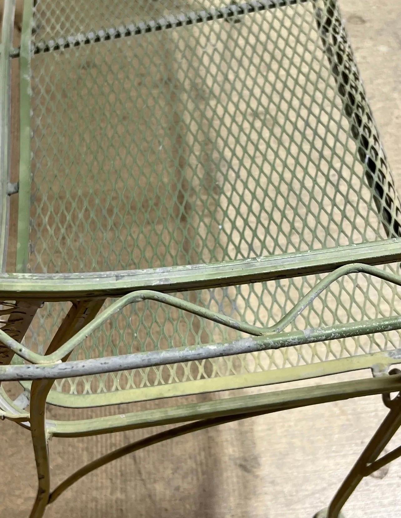 Metal Mid Century Salterini Iron Zig Zag Settee, Attributed