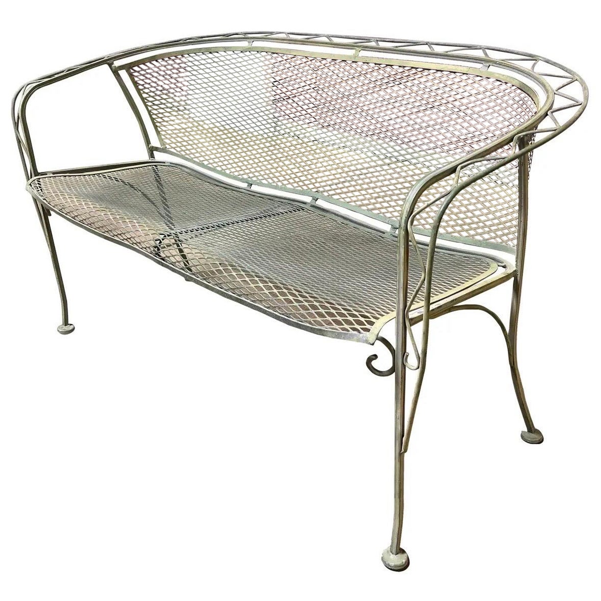 Mid Century Salterini Iron Zig Zag Settee, Attributed
