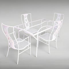 Mid-Century Salterini Montego Chairs and Table, Set of Five Pinwheel Back