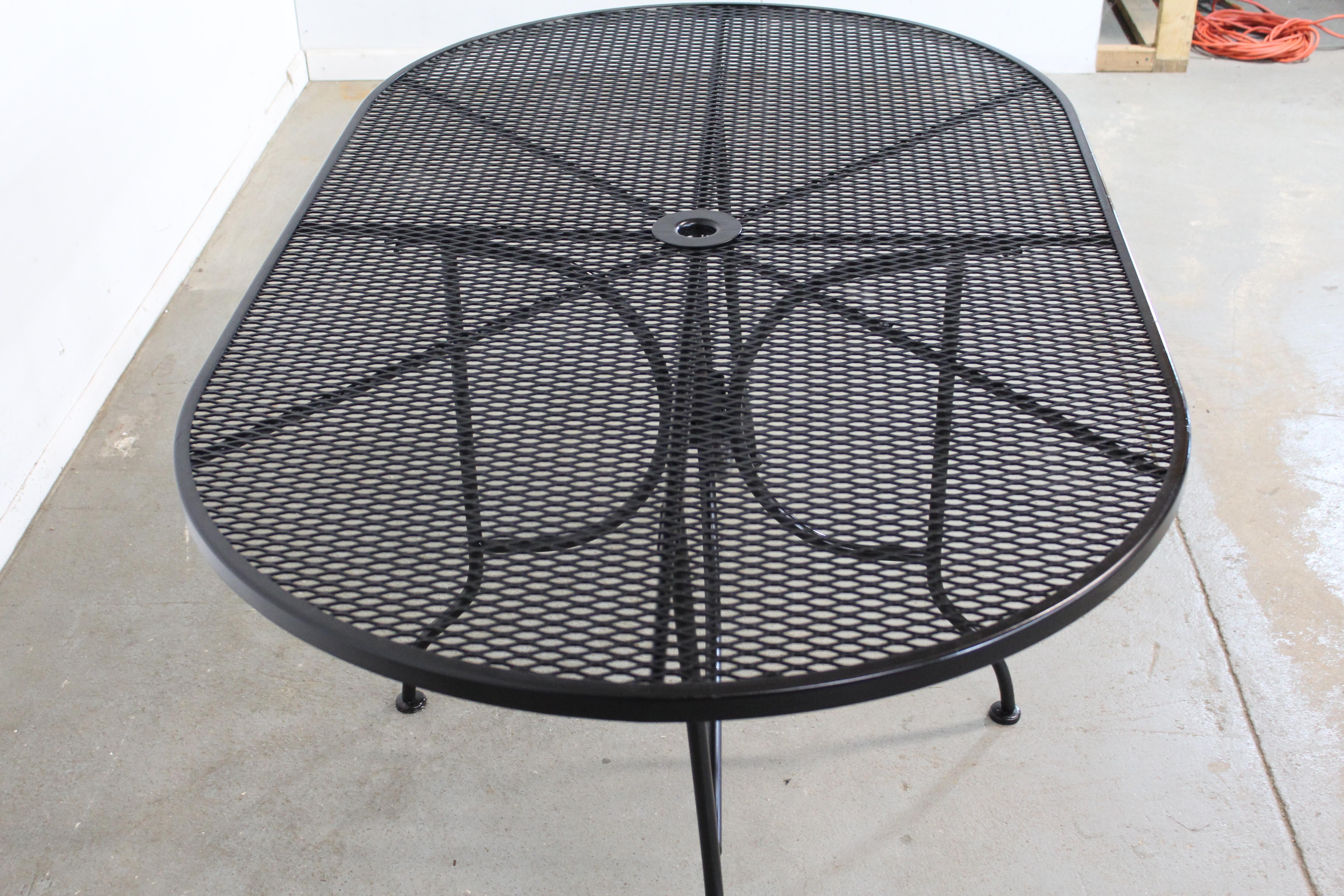 oval wrought iron patio table set