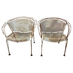 Mid Century Salterini Patio Dining Chairs, a Pair