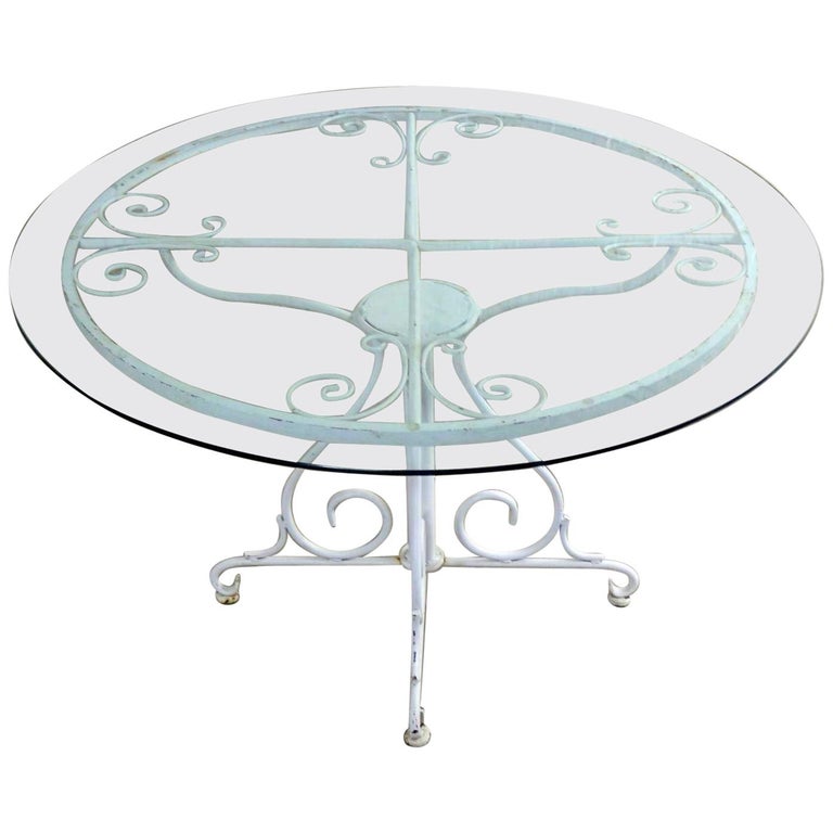 Round Wrought Iron Patio Table With Glass Top Patio Ideas