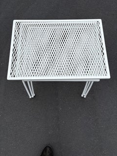 Mid Century Salterini White Iron Stacking or Nesting Tables