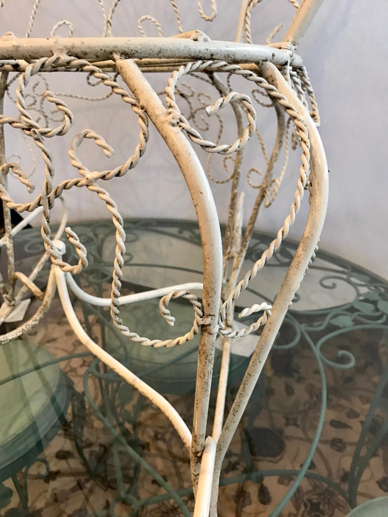 Mid Century Salterini White Wrought Iron Rocking Chair Rocker For Sale ...