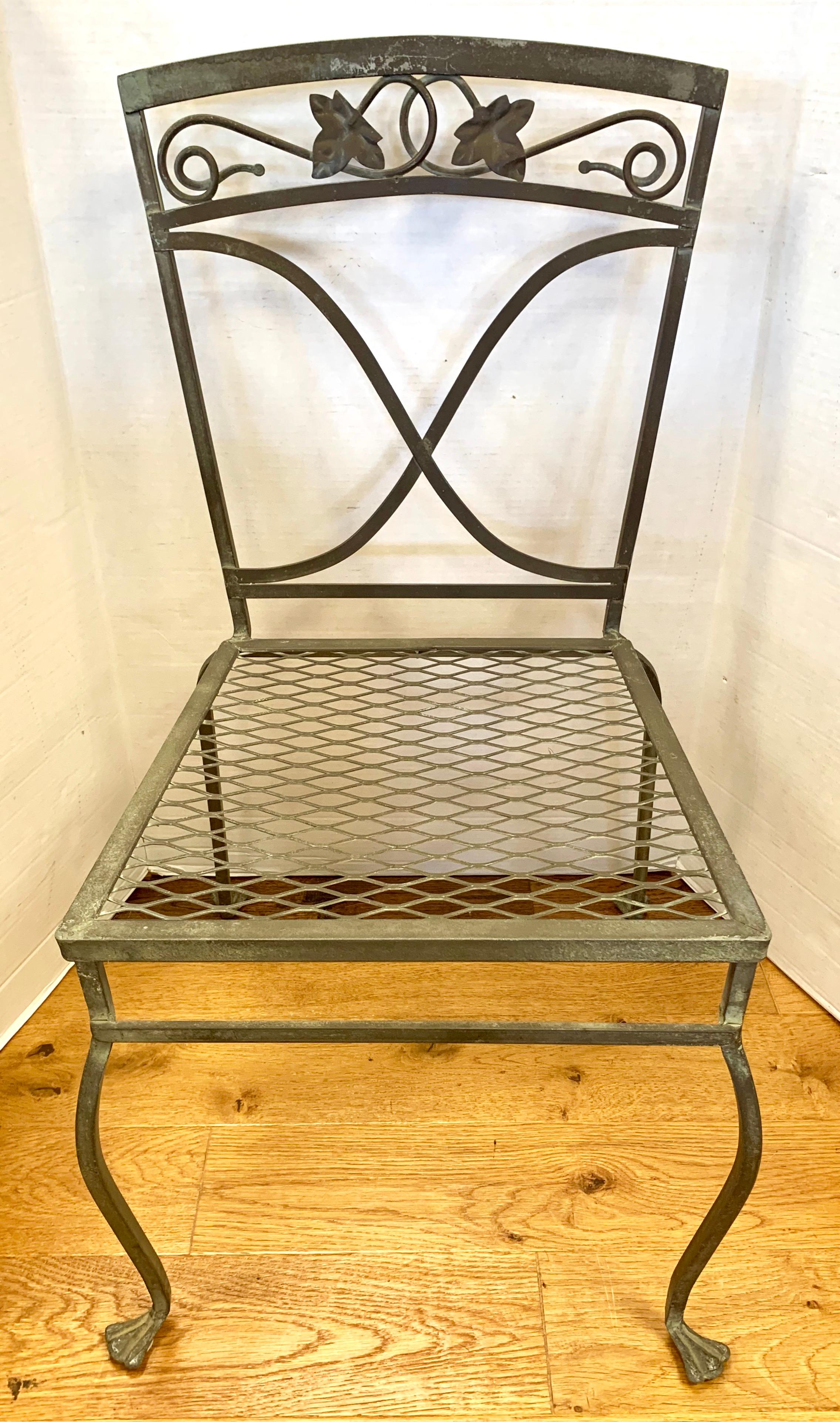 Mid-Century Modern Midcentury Salterini Wrought Iron Dining Set, Table and 6 Chairs, 1950s