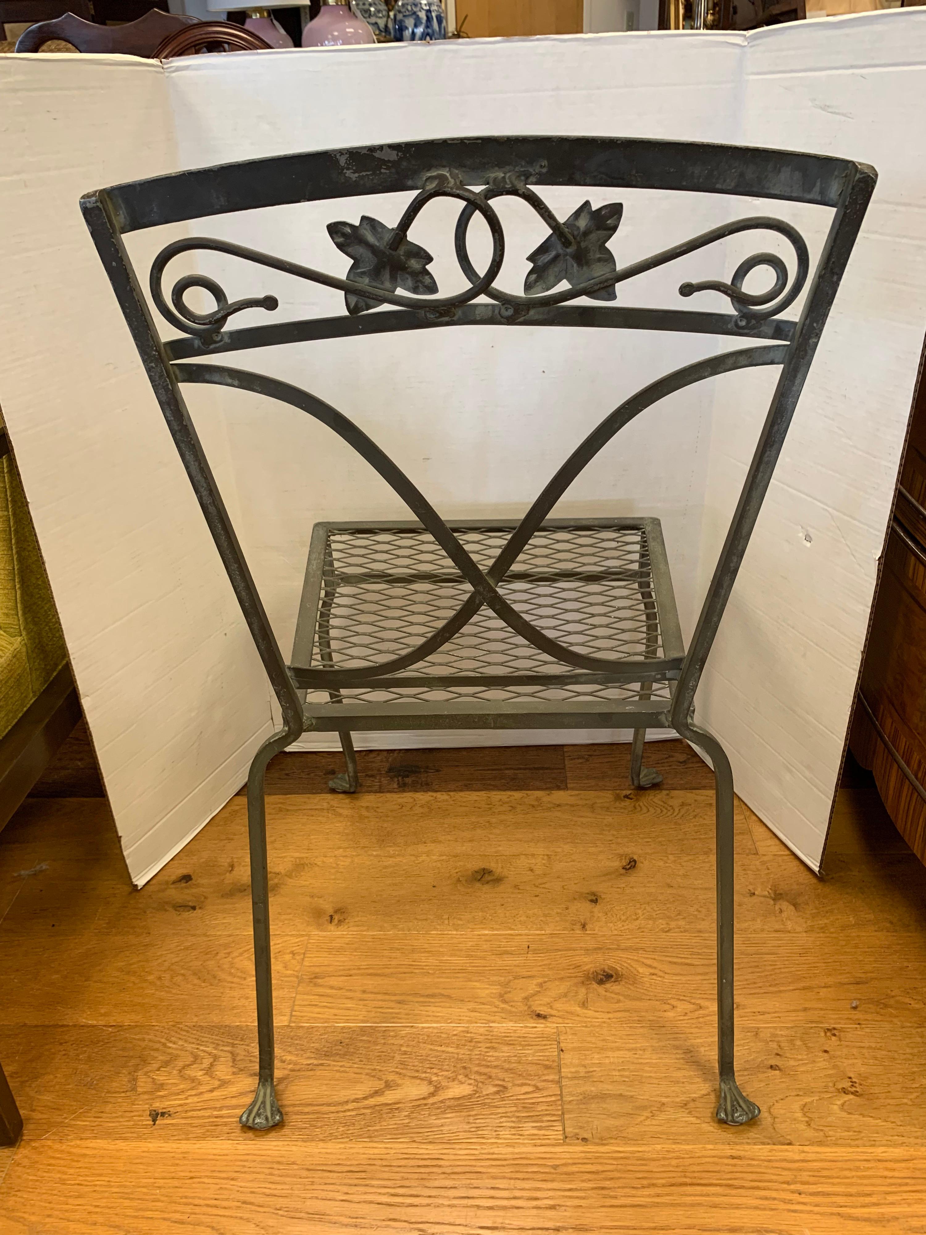 American Midcentury Salterini Wrought Iron Dining Set, Table and 6 Chairs, 1950s