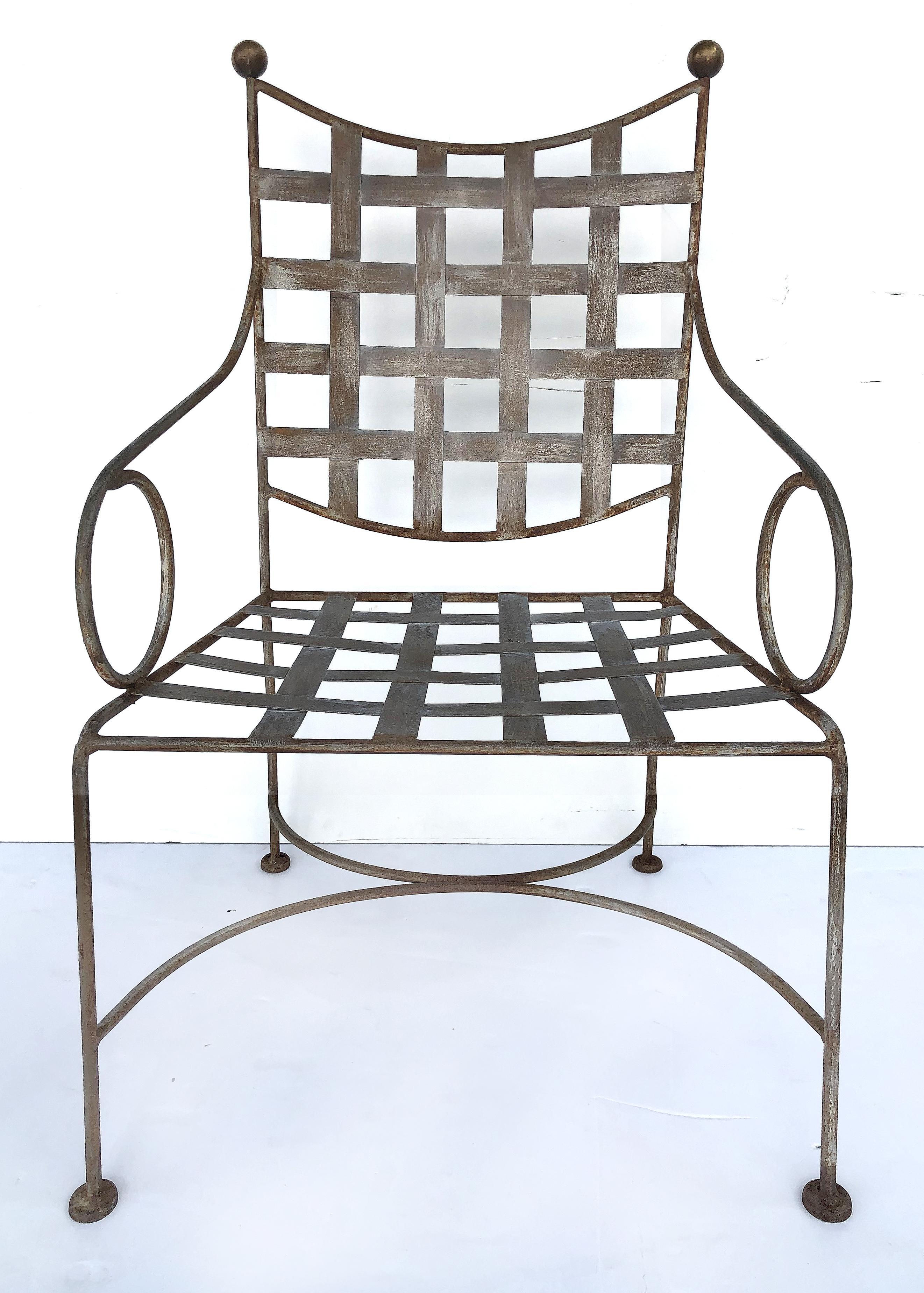 Mid-Century Modern Midcentury Salterini Wrought Iron Garden Chairs, Pair