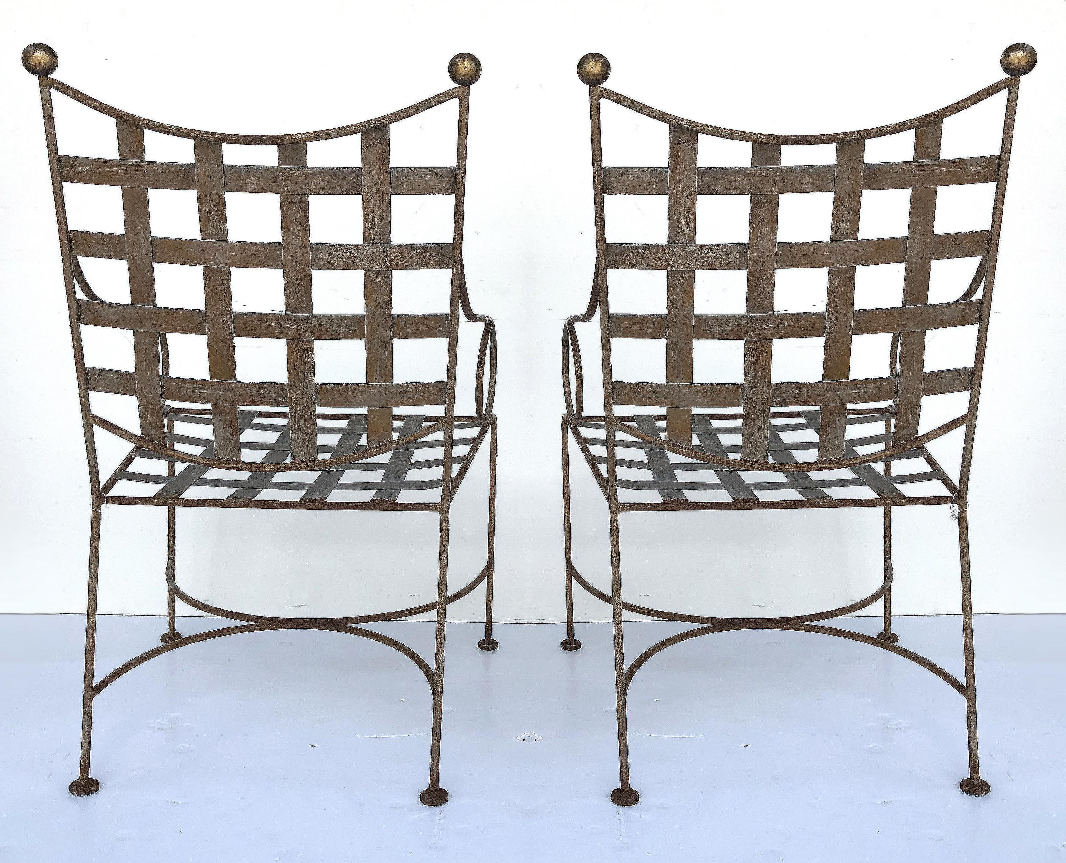 20th Century Midcentury Salterini Wrought Iron Garden Chairs, Pair