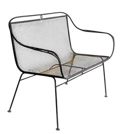 Mid Century Salterini Wrought Iron Garden Patio Poolside Bench
