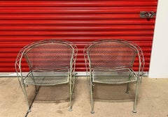 Sillas de Patio con Respaldo de Barril Zig Zag Salterini de Mediados de Siglo, Atribuidas - un Par