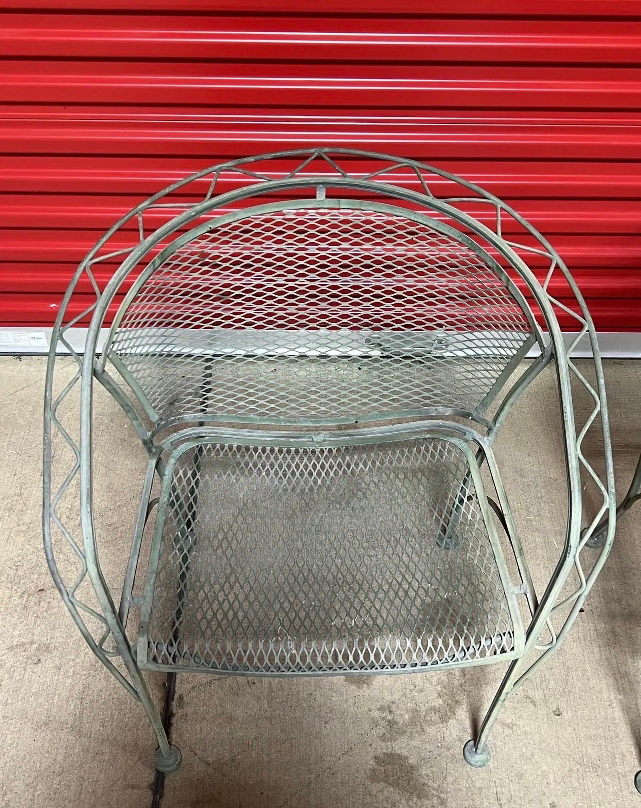 Mid-Century Modern Mid Century Salterini Zig Zag Barrel Back Patio Chairs, Attributed - a Pair