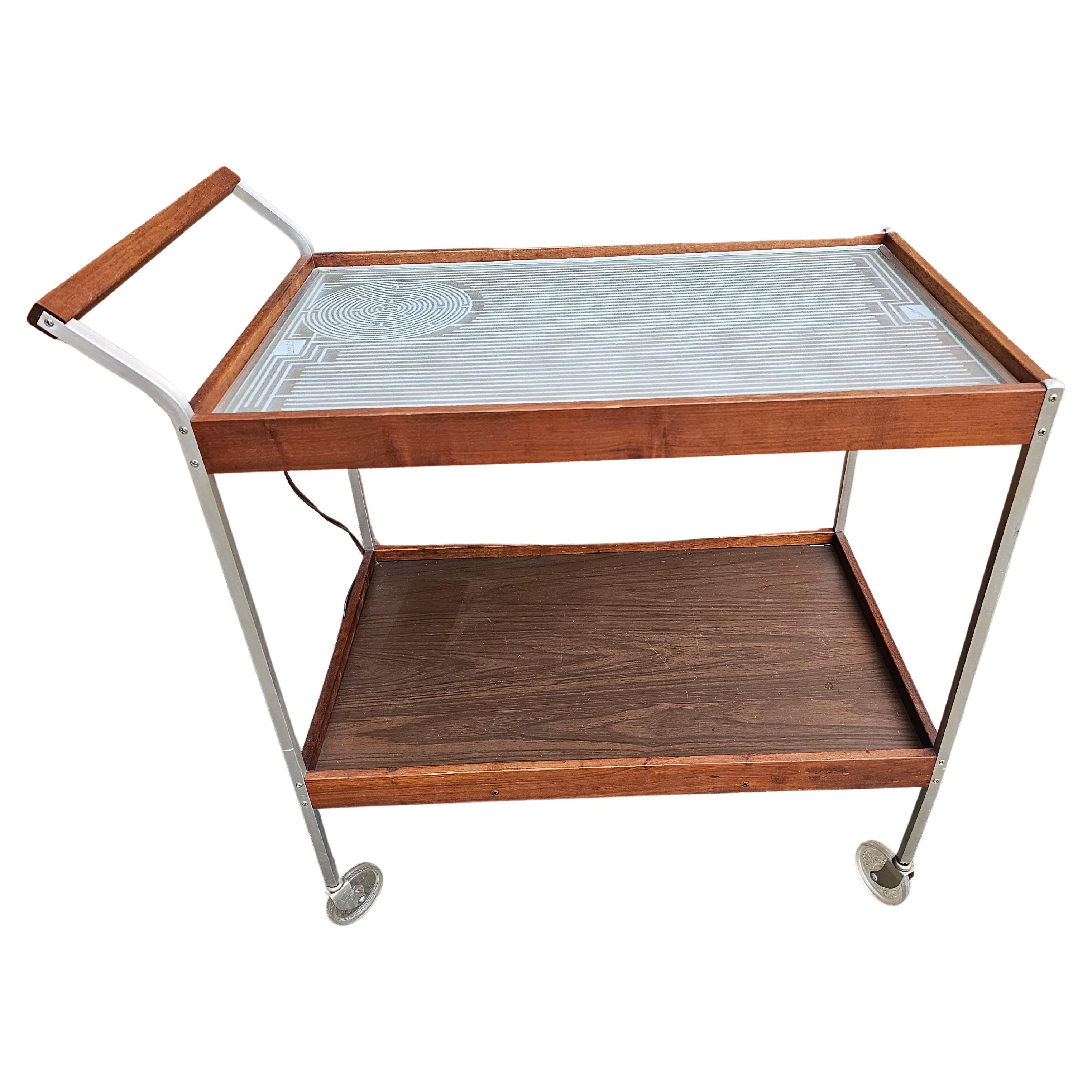 Other Mid-Century Salton Hotable Automatic Food Warmer Rolling Bar Cart For Sale