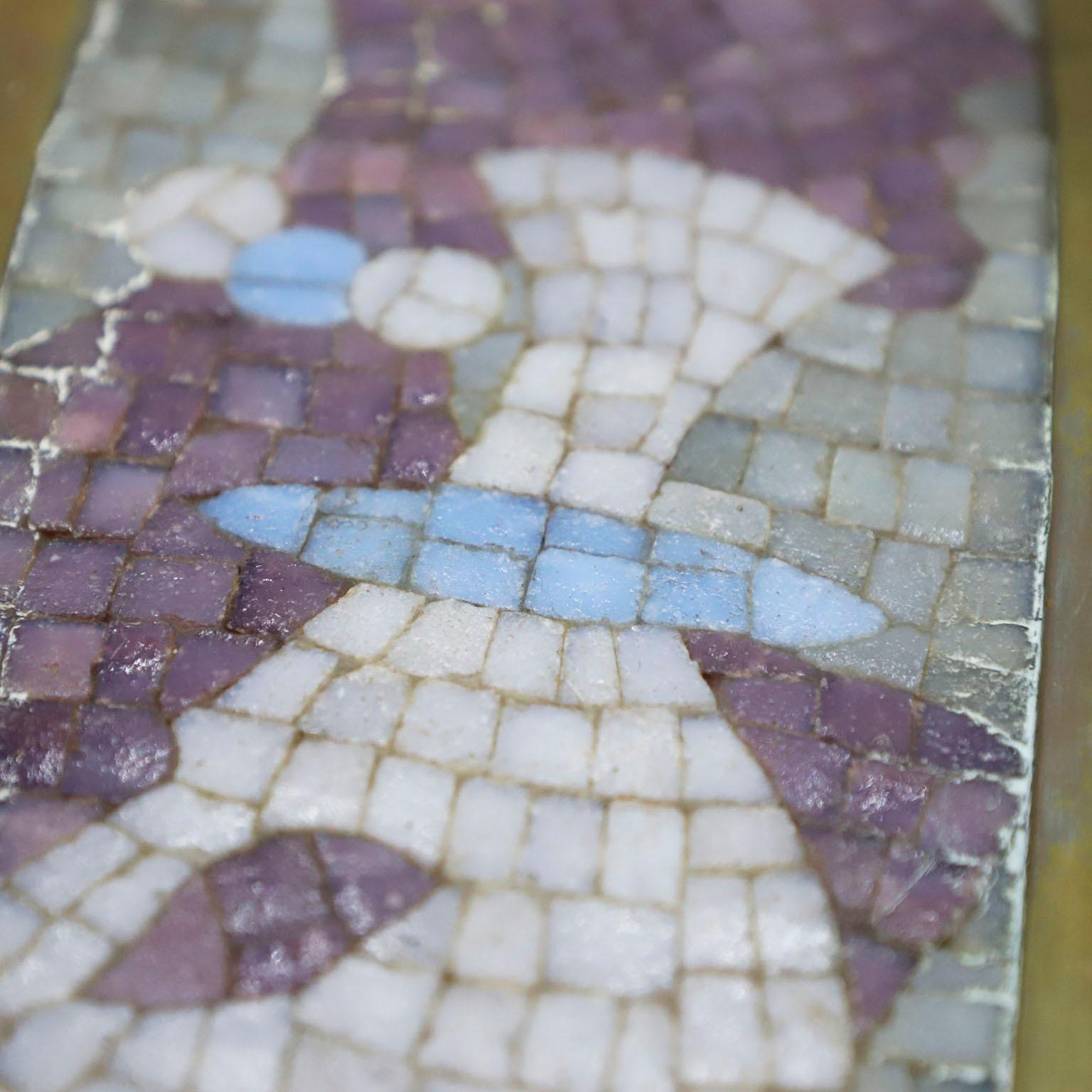 Mid-Century Modern Plateau en mosaïque et laiton du milieu du siècle de Salvador Terán en vente