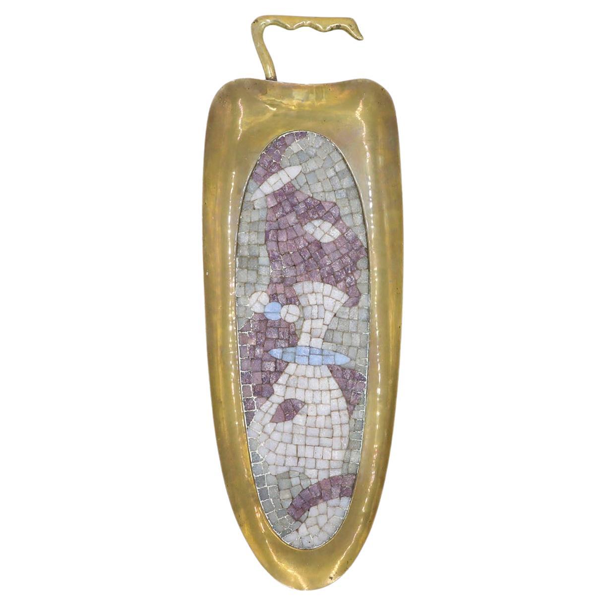 Mid Century Salvador Terán Mosaic and Brass Tray