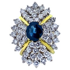 Mid Century Sapphire and Diamond Ring Mid Century Sapphire and Diamond Ring
