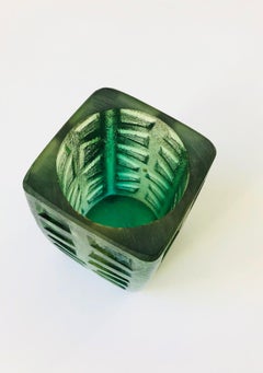 Mid-Century Sascha Brastoff Green Resin Candle Holder or Vase