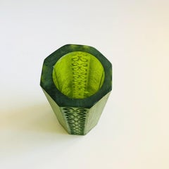 Mid Century Sascha Brastoff Green Resin Candle Holder or Vase