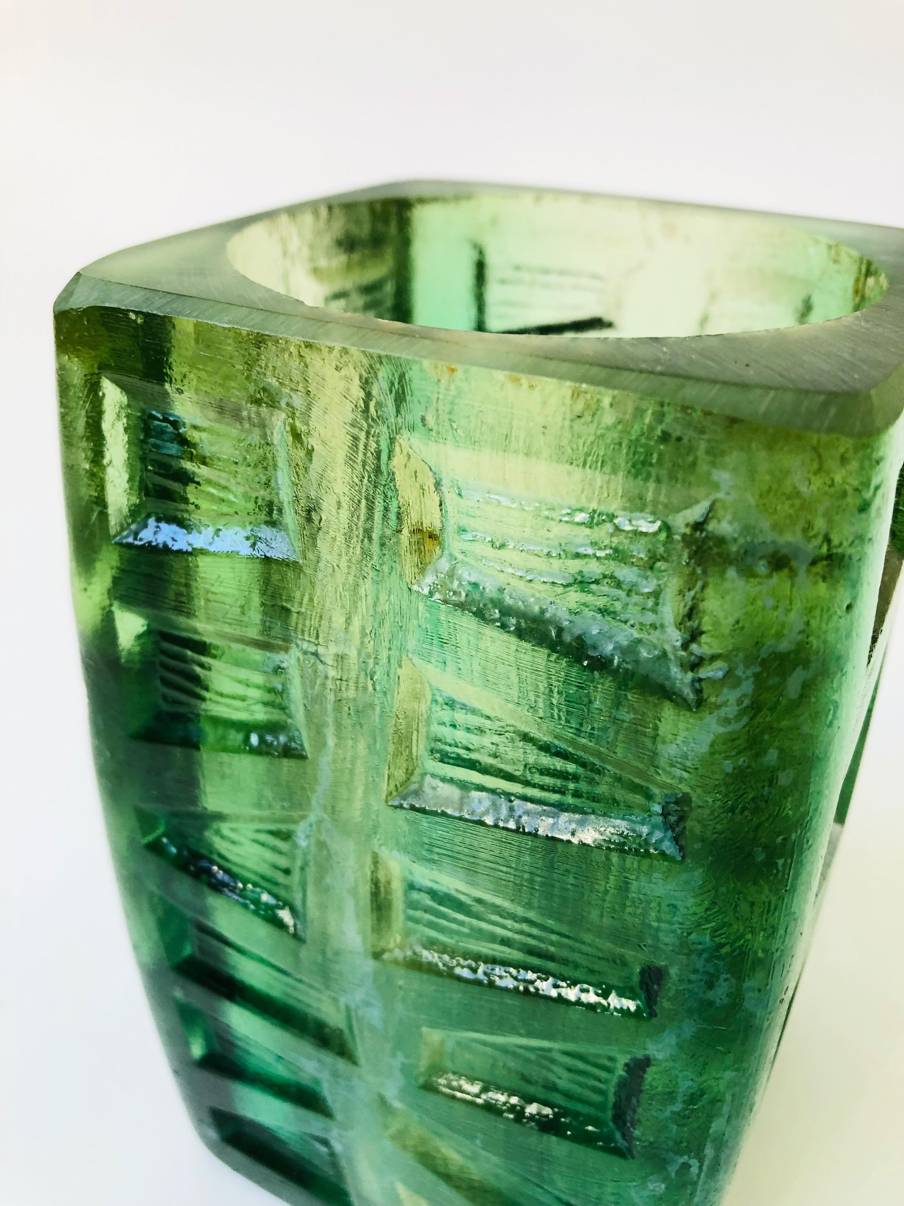 Mid-Century Modern Mid-Century Sascha Brastoff Green Resin Candle Holder or Vase