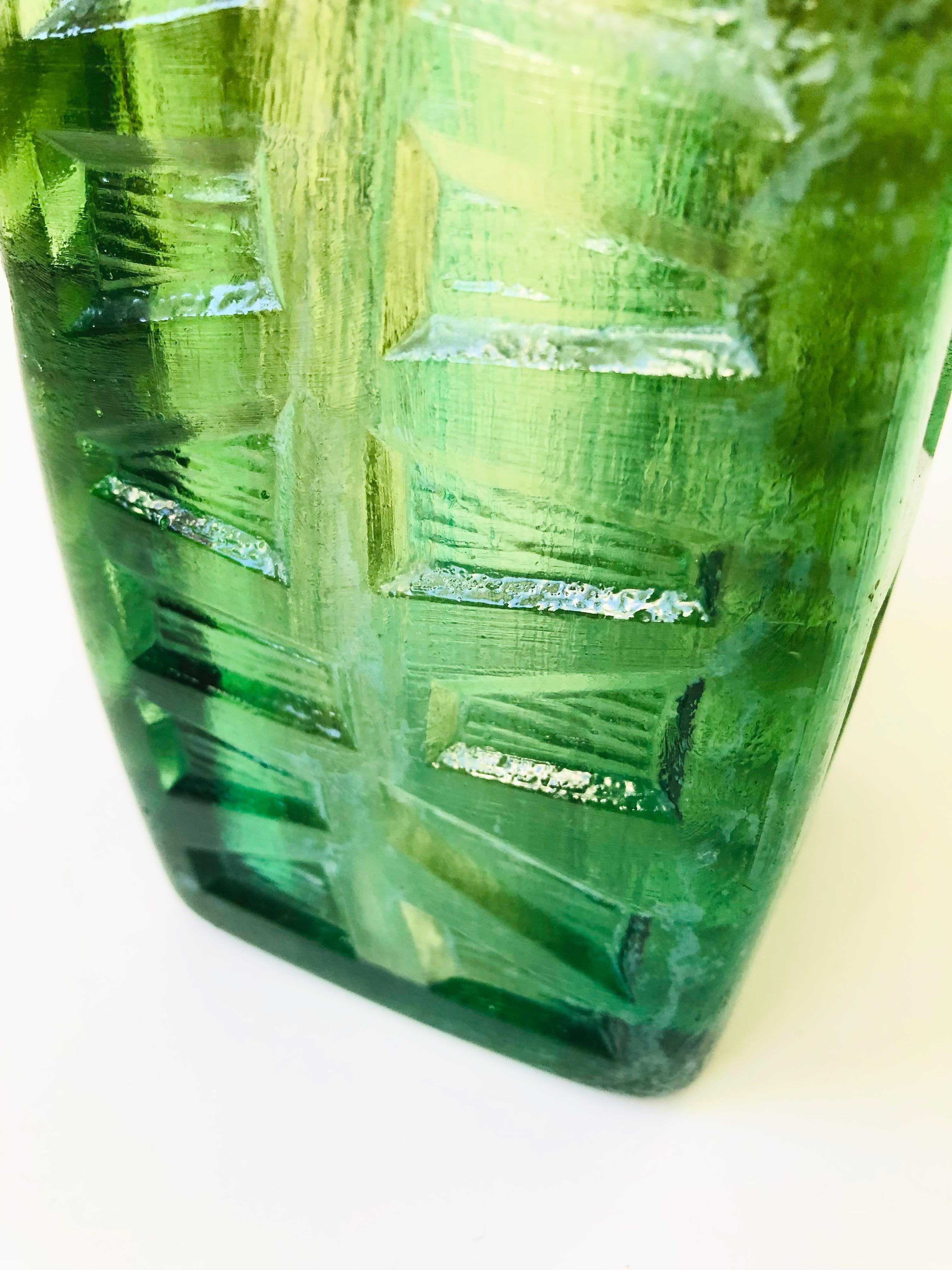 Mid-Century Sascha Brastoff Green Resin Candle Holder or Vase In Good Condition In Vallejo, CA