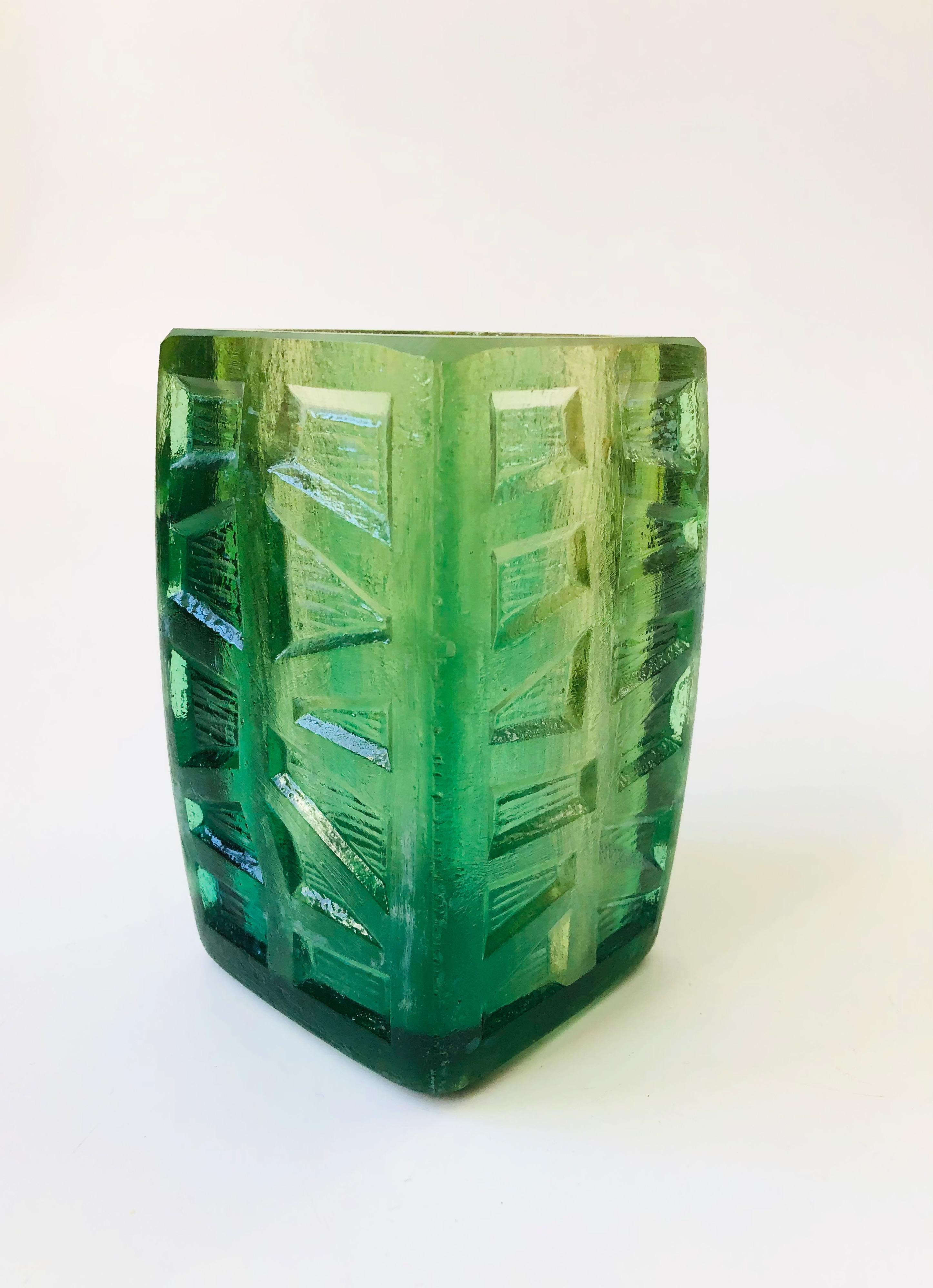 20th Century Mid-Century Sascha Brastoff Green Resin Candle Holder or Vase