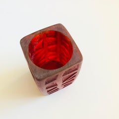 Mid Century Sascha Brastoff Red Resin Candle Holder or Vase
