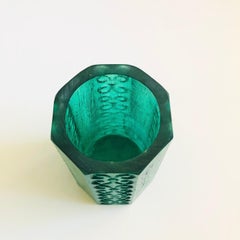 Mid Century Sascha Brastoff Teal Resin Candle Holder or Vase
