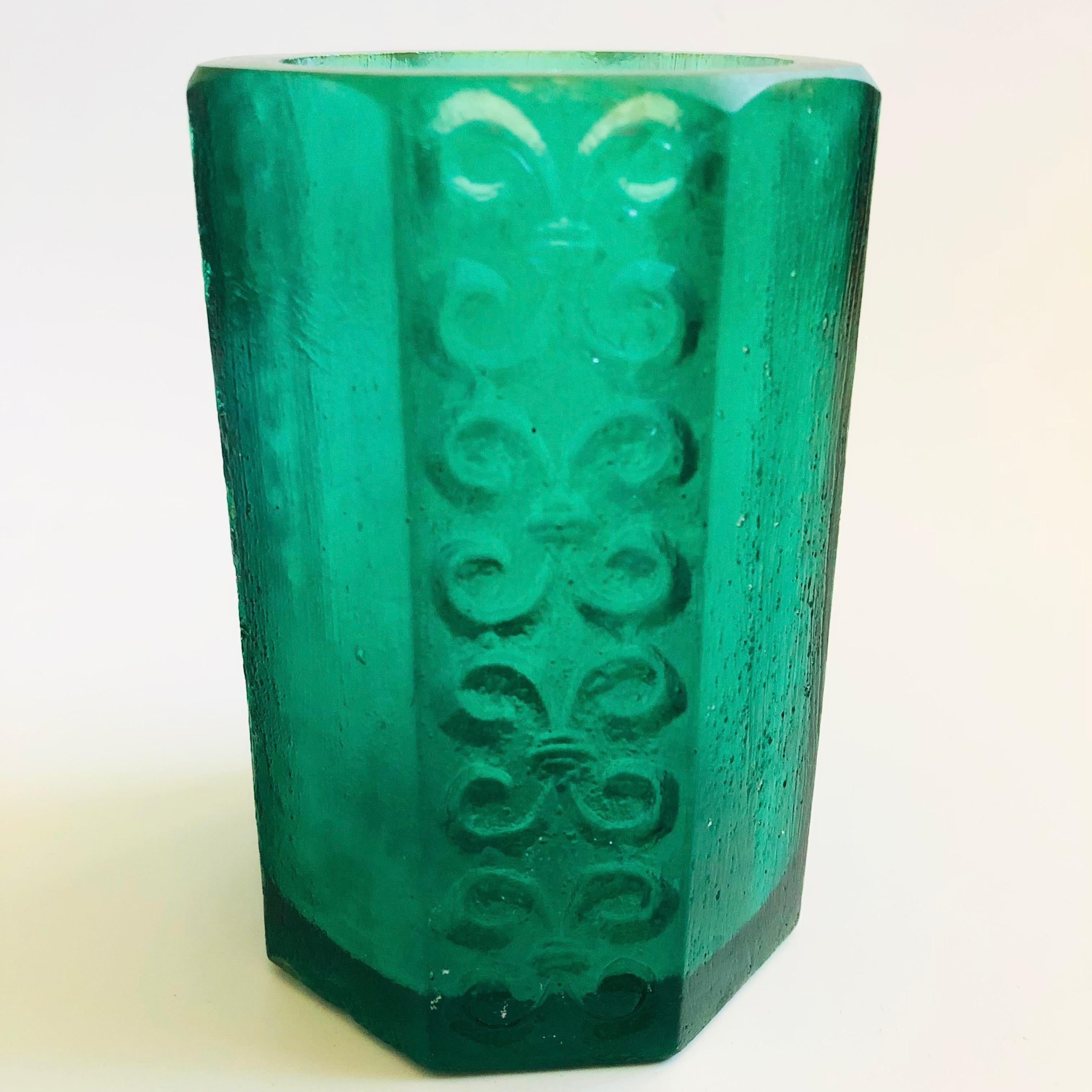 Mid-Century Modern Mid Century Sascha Brastoff Teal Resin Candle Holder or Vase For Sale