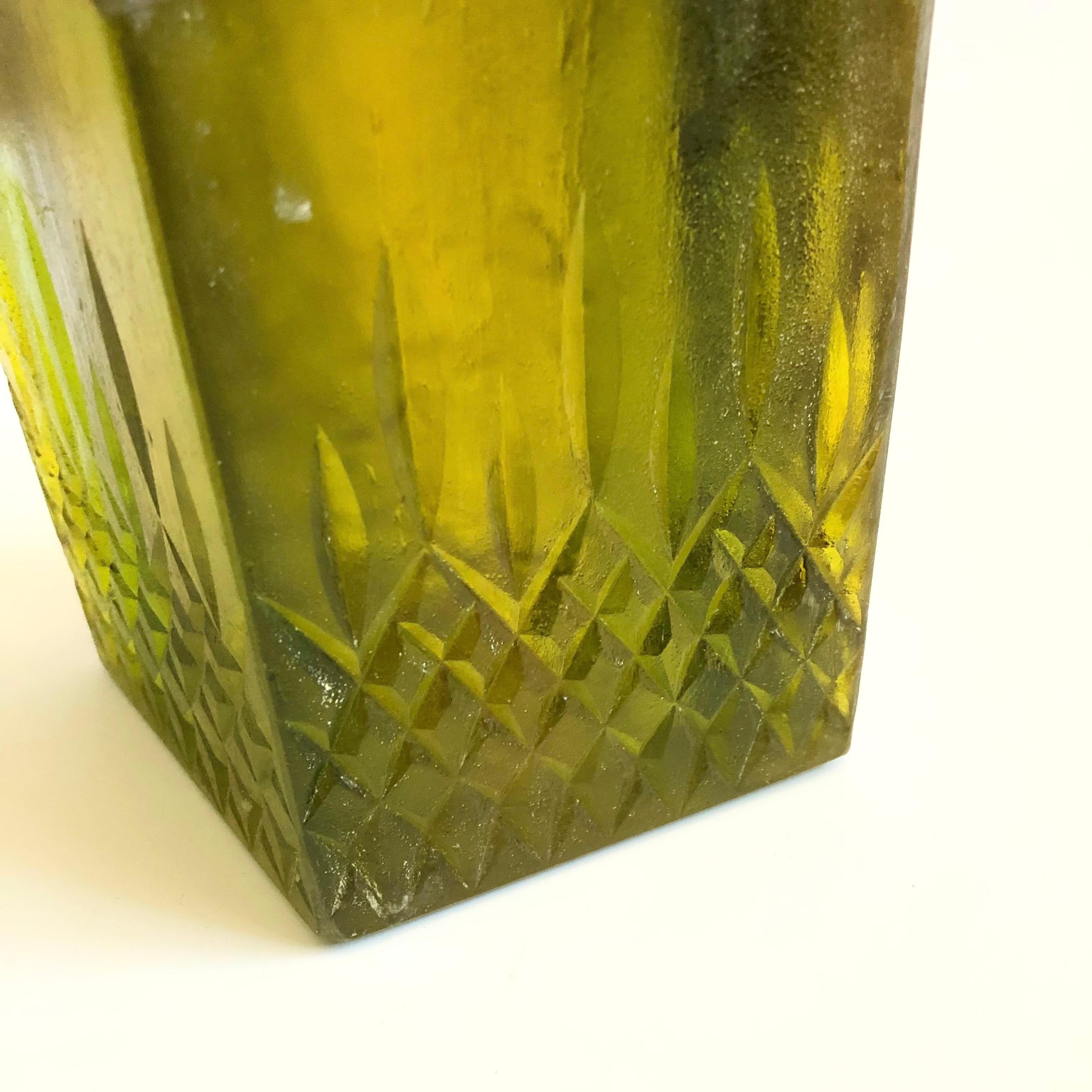 Americano Portacandele o vaso in resina giallo di Sascha Brastoff, metà del secolo scorso in vendita