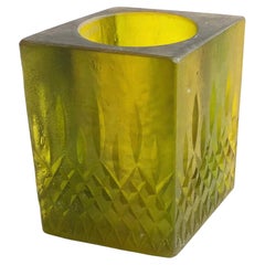 Sascha Brastoff Gelber Harz-Kerzenhalter oder Vase aus der Mitte des Jahrhunderts
