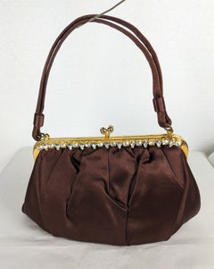 Mid Century Satin and Crystal Purse