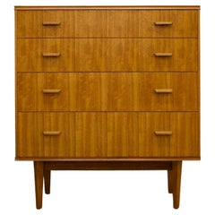 Midcentury Satinwood and Teak Chest of Drawers, 1960s
