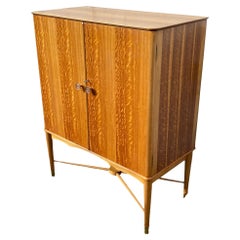 Vintage Mid-Century Satinwood Tallboy Cabinet for Heals, Utility Furniture, 1950s