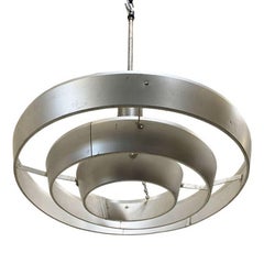 Mid-Century "Saturn" Ceiling Aluminum 19" Pendant by Kurt Versen, 16 Available