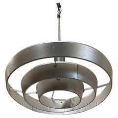 Colgante de techo "Saturno" de aluminio de 19" de mediados de siglo por Kurt Versen - CANT. 17