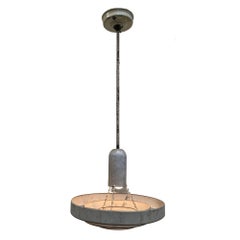 Mid-Century "Saturn" Ceiling Steel 15" Pendant by Kurt Versen, 6 Available