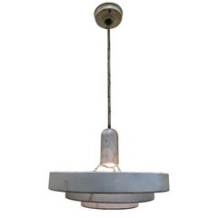 Mid-Century "Saturn" Ceiling Steel 19" Pendant by Kurt Versen, 22 Available