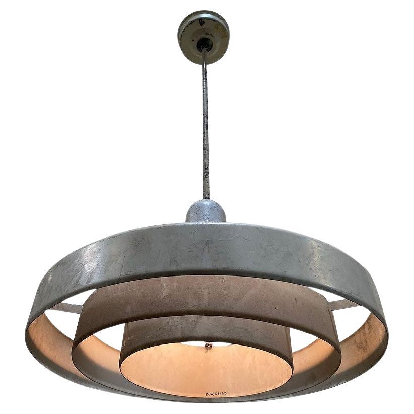 Mid-Century "Saturn" Ceiling Steel 19" Pendant by Kurt Versen, 22 Available