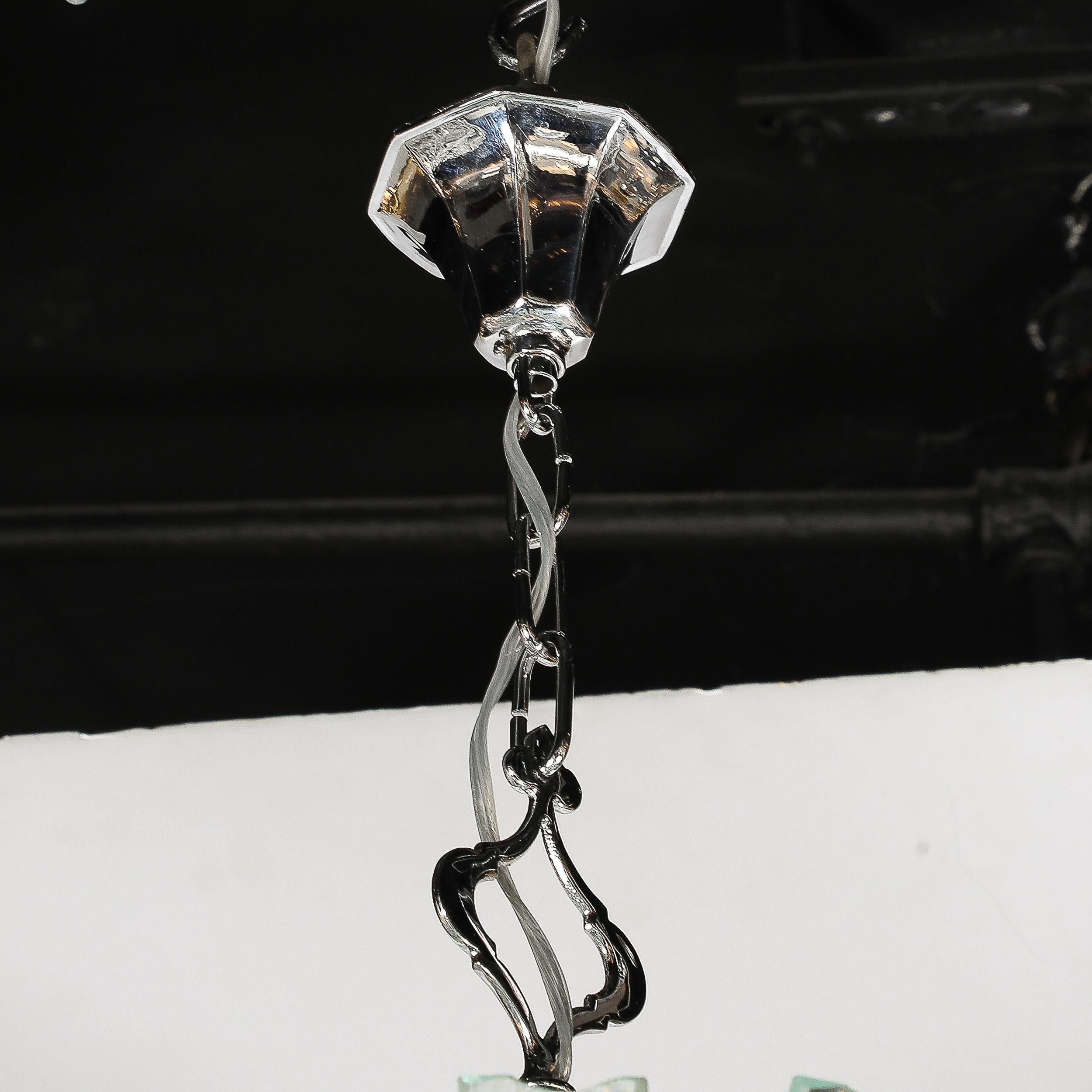 Mid-20th Century Mid-Century Scalloped  Glass Chandeliers by Quattro Zero for Fontana Arte