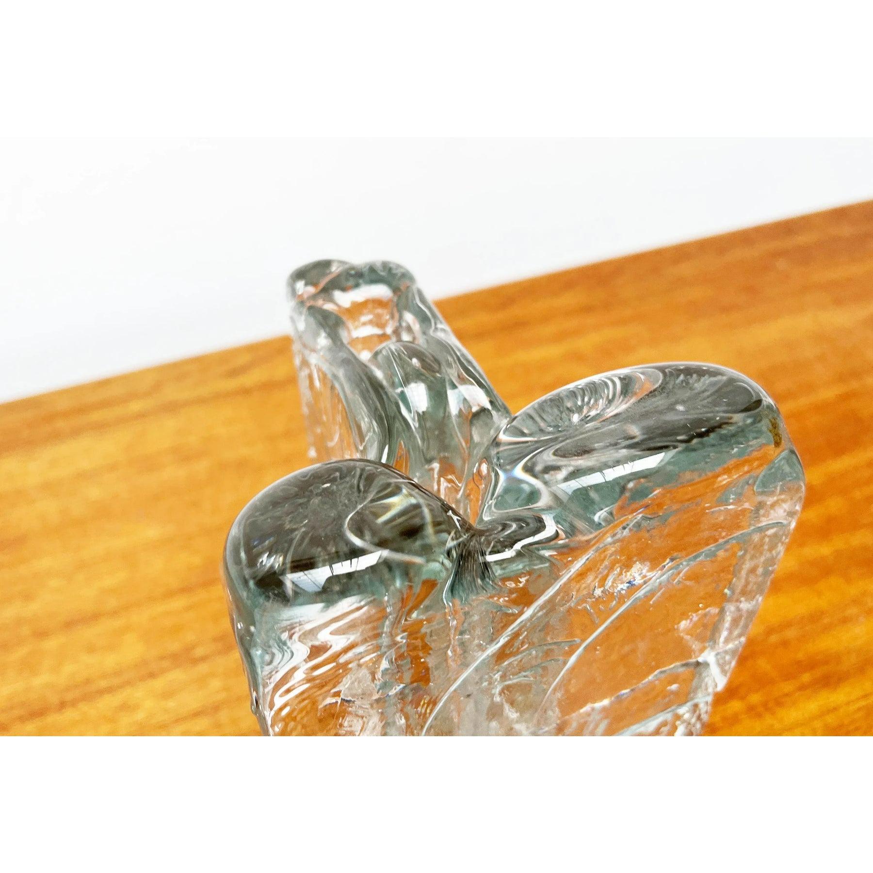 Scandianische schwere Blasenglas-Blockvase aus der Mitte des Jahrhunderts, 1960er Jahre im Angebot 1