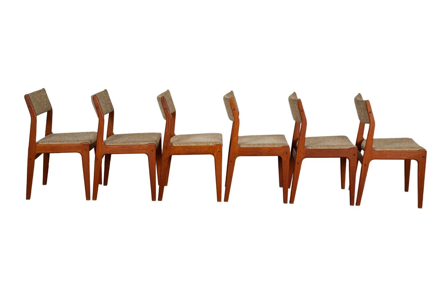 Mid-Century Modern Mid-Century Scandinavia Woodworks Co. Teak Dining Chairs six