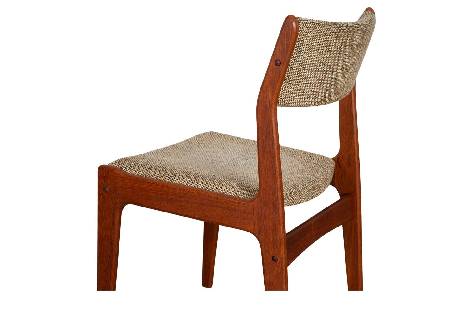 Upholstery Mid-Century Scandinavia Woodworks Co. Teak Dining Chairs six